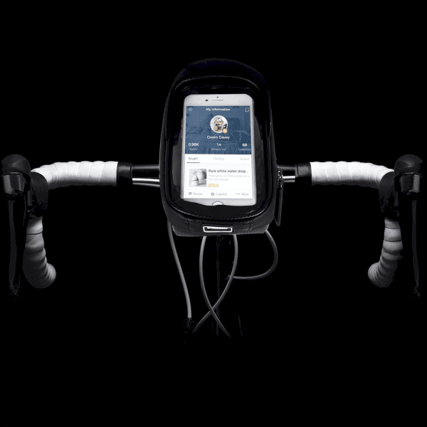 Wozinsky Bicycle Front Frame Handlebar Bag Touch Screen Phone Holder 1L black (WBB16BK)