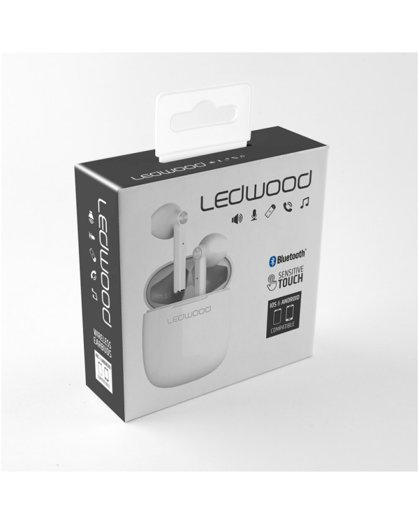 Ledwood TWS T16 Airpods Bluetooth 5.0 Беспроводные Наушники с Микрофоном Белые