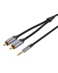 Кабель 2xRCA (Cinch) jack to 3.5mm Vention BCNBL 10m (grey)