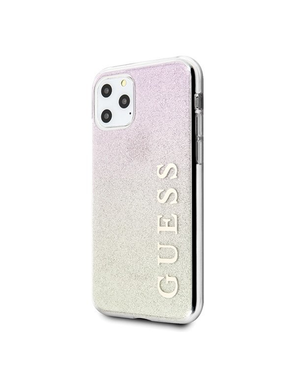Guess GUHCN65PCUGLGPI Hard Gradient Glitter Case Чехол для Apple iPhone 11 Pro Max Розовый - Золотой
