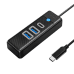 Orico Hub Adapter USB-C to 2x USB 3.0 + USB-C, 5 Gbps, 0.15m (Black)