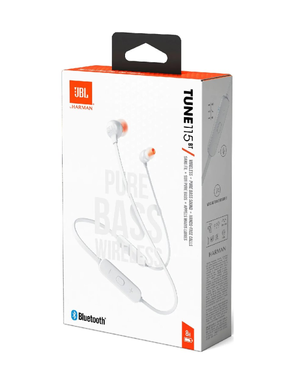JBL Tune 115BT Bluetooth In-Ear Headphones White