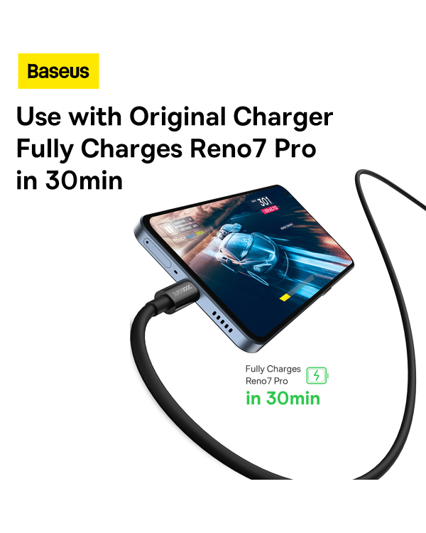 Baseus Superior Series Cable USB to USB-C, 65W, PD, 2m (black)