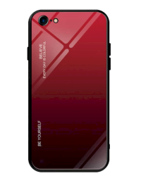 Fusion Gradient Glass Back Case Силиконовый чехол для Apple iPhone 7 / 8 / SE 2020 Красный - Черный