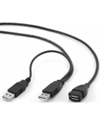 Kabelis Gembird 2 x USB Male - USB Female 0.9m Black