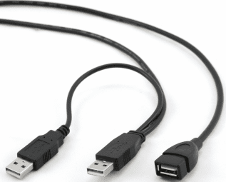 Обложка книги «Kabelis Gembird 2 x USB Male - USB Female 0.9m Black»