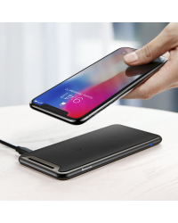 Baseus Three-coil Wireless Charging Pad Desktop Qi Charger (WXHSD-B01) black