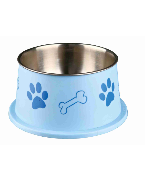 Миска для животных, металл : Trixie Миска для длинных ушей, нержавеющая сталь, пластиковое покрытие, 0,9 л|ø 15 см