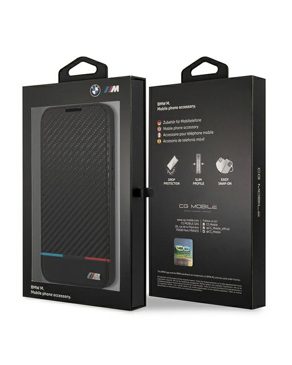 Etui BMW BMBKS22MPUCARTCBK S22+ S906 czarny|black bookcase M Collection Triangles