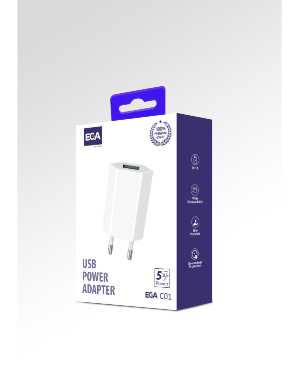 Зарядное устройство EGA C01 USB 5V | 1A белый