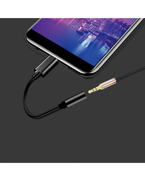 USB Type C to 3.5 mm mini jack Female Adapter black