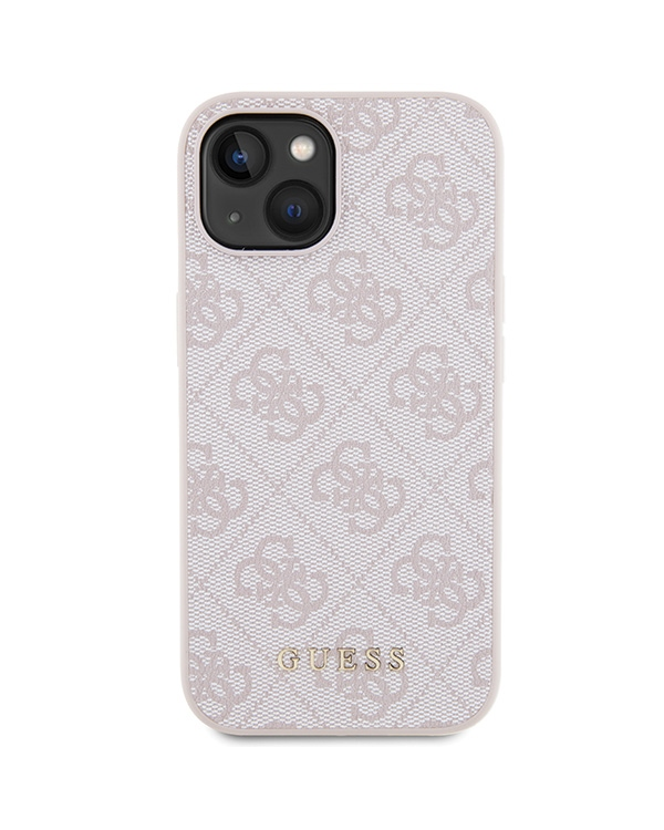 Guess GUHCP15SG4GFPI iPhone 15 6.1" różowy|pink hard case 4G Metal Gold Logo