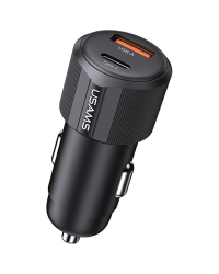 Автомобильное зарядное устройство USAMS YT Series CC283 60W 1xUSB-A 1xUSB-C черный