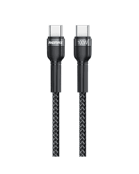 REMAX Jany Series Nylon Braided Wire USB Typ C PD Power Delivery 2.0 100W 20V 5A 1m black (RC-172)