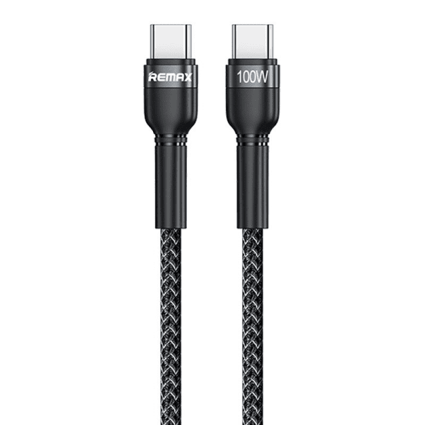 REMAX Jany Series Nylon Braided Wire USB Typ C PD Power Delivery 2.0 100W 20V 5A 1m black (RC-172)