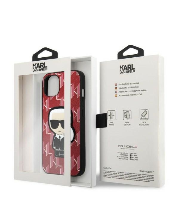 Karl Lagerfeld Monogram Ikonik Case for iPhone 13 Red