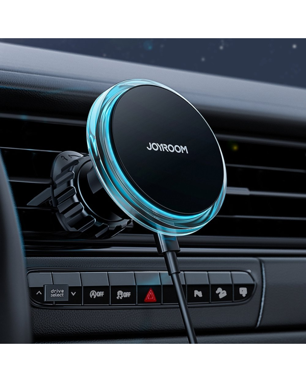 Автомобильный держатель Joyroom JR-ZS291 с беспроводной зарядкой / 15 Вт / MagSafe серебристого цвета