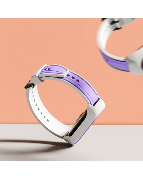 Fusion Dual Color ремешок для часов Xiaomi Mi Band 3 / 4 / 5 / 6 зеленый - фиолетовый