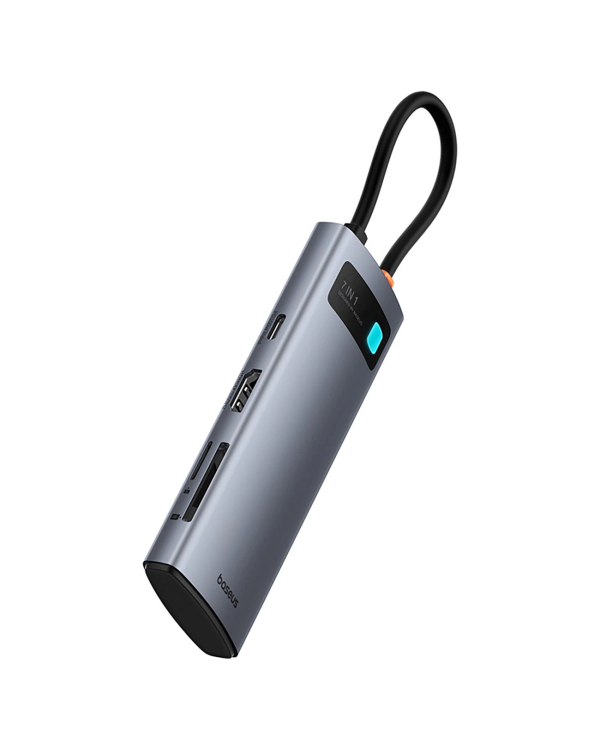 Baseus Metal Gleam 7in1 HDMI 4K 60Hz USB-C Hub | 3x USB 3.0 | USB-C PD | SD | microSD - Gray