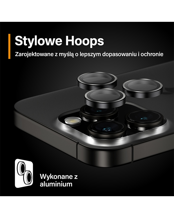 Дополнительное изображение книги «PanzerGlass Hoops Camera iPhone 15 Pro 6.1" | 15 Pro Max 6.7" czarny|black 1139 camera lens protector hoop optic rings»