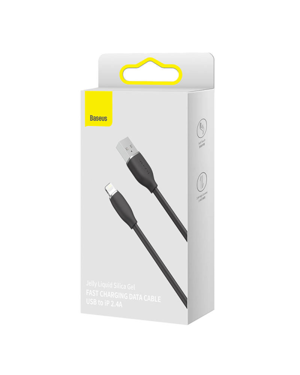 Baseus Jelly кабель USB Lightning, 2,4A, 1,2м (черный)