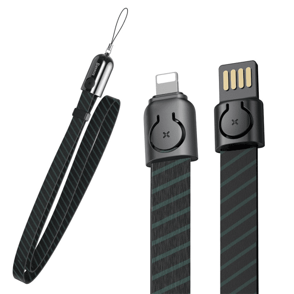Обложка книги «Baseus Gold Collar lanyard Data Cable USB For Lightning 2.4A 85cm Stripe Black (CALJL-BW1)»