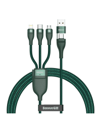 Baseus 3in1 USB / USB Typ C - USB Typ C / Lightning / micro USB cable (5 A - 100 W / 20 W / 18 W) 1,2 m Power Delivery Quick Charge green (CA2T3-06)