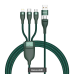 Baseus 3in1 USB / USB Typ C - USB Typ C / Lightning / micro USB cable (5 A - 100 W / 20 W / 18 W) 1,2 m Power Delivery Quick Charge green (CA2T3-06)