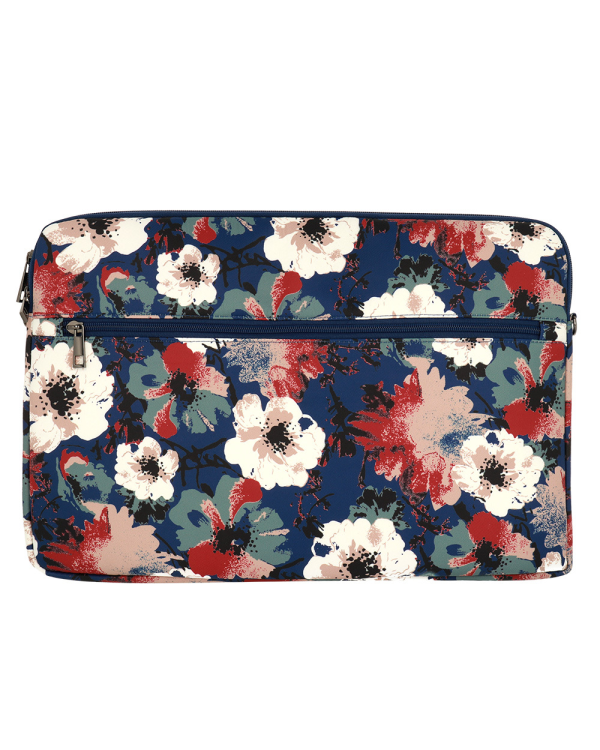 Wonder Sleeve Laptop 17 inches blue and camellias