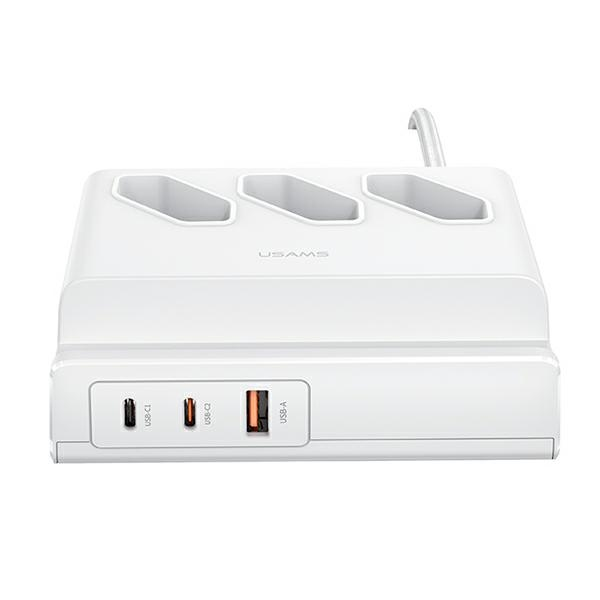 USAMS Listwa zasilająca 65W Super Si Fast Charging USB Extension Socket EU biały|white CC160TC01 (US-CC160)