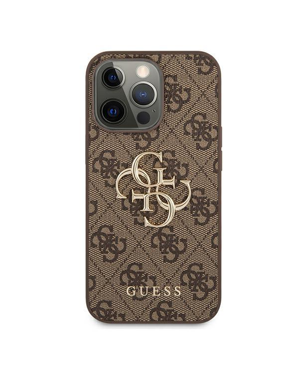 Guess GUHCP13L4GGMBR iPhone 13 Pro hardcase 4G Big Metal Logo коричневый