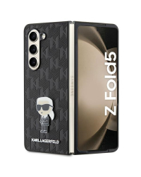 Karl Lagerfeld KLHCZFD5SAPKINPK Z Fold5 F946 hardcase czarny|black Saffiano Monogram Ikonik Pin