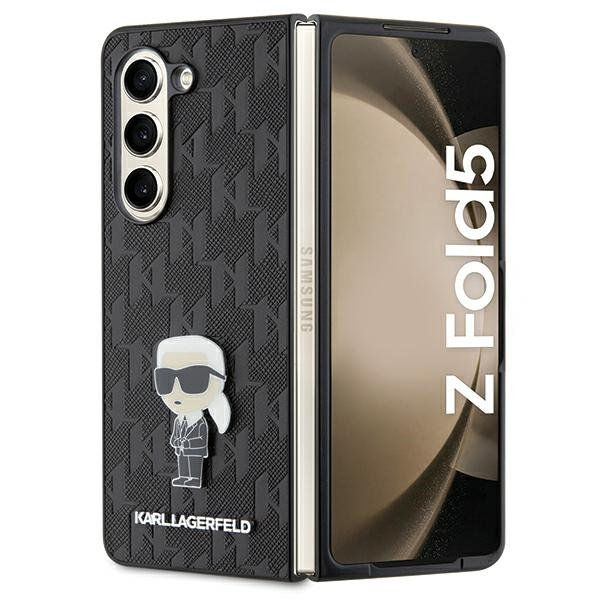 Обложка книги «Karl Lagerfeld KLHCZFD5SAPKINPK Z Fold5 F946 hardcase czarny|black Saffiano Monogram Ikonik Pin»