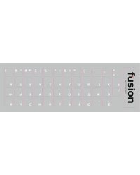 Fusion Ламинированные Наклейки для Клавиатуры RU прозрачные / белые