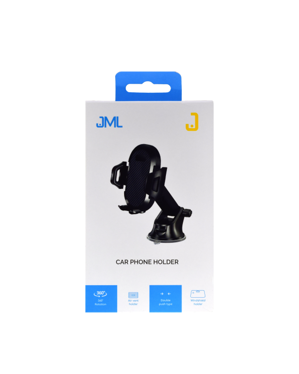 JML CH-110 Держатель с вращением на 360° для решетки / автомобильного стекла / панели черный