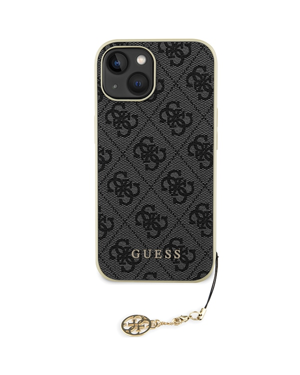 Guess GUHCP15SGF4GGR iPhone 15 6.1" szary|grey hardcase 4G Charms Collection