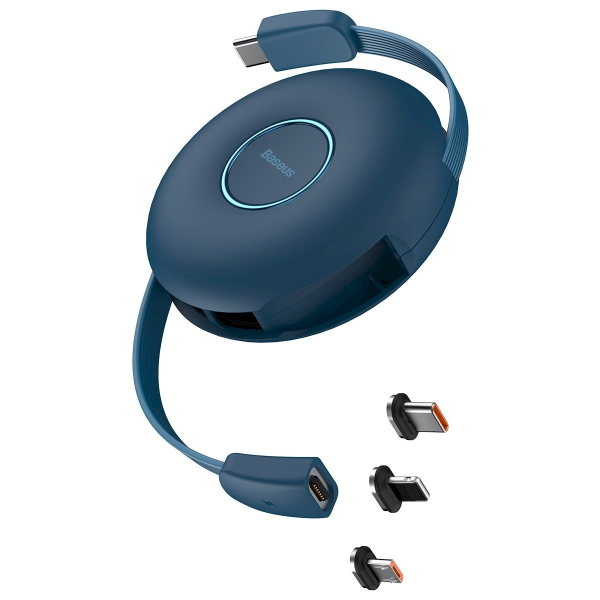 Magnetic USB cable Baseus Zinc 3in1 USB-C / Lightning / Micro 20W, 1m (blue)