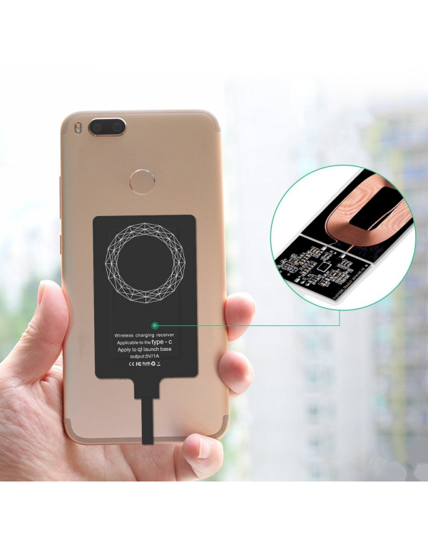 Дополнительное изображение книги «Choetech Adapter for Wireless Charging Qi USB Type C Induction Insert black (WP-TYPEC)»