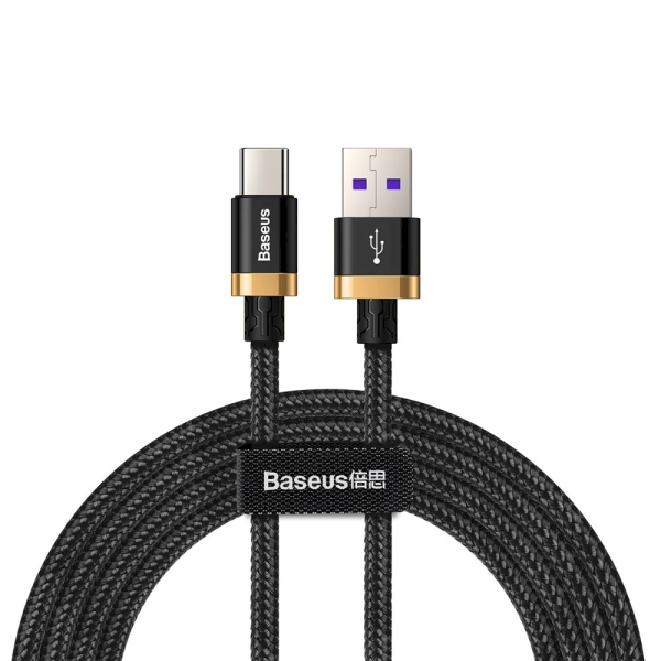 Обложка книги «Baseus Purple Gold Red USB / USB-C Cable with Nylon Braid SuperCharge 40W Quick Charge 3.0 QC3.0 2M black (CATZH-BV1)»