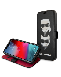 KLFLBKSP12LFKICKC Karl Lagerfeld Heads Book Case for iPhone 12 Pro Max 6.7 Black