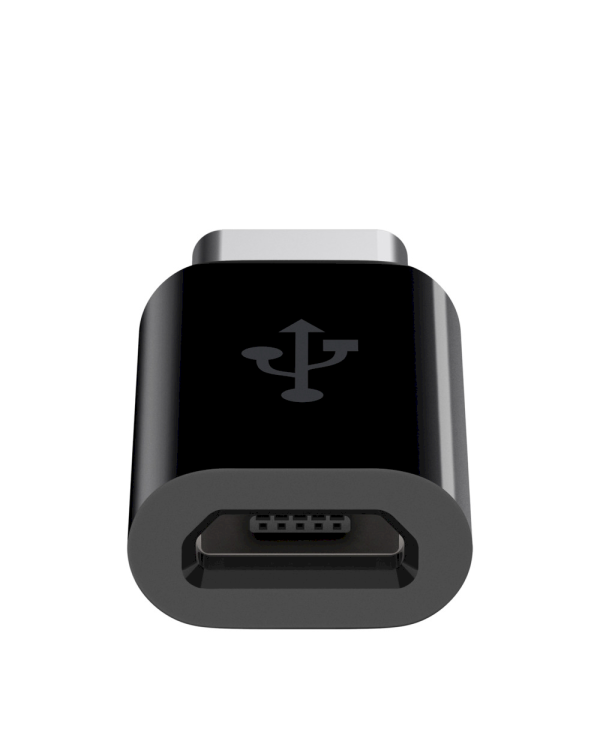 Fusion Универсальный Адаптер Micro USB на USB Type-C (USB-C) Черный (EU Blister)