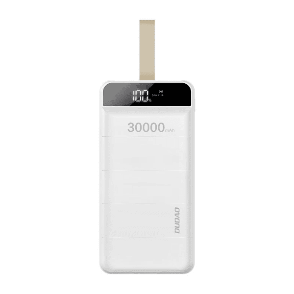 Dudao power bank 30000 mAh 3x USB with LED lamp white (K8s + white)