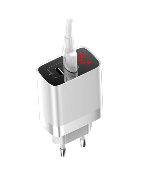 Baseus Mirror Lake CCJMHC-A02 Сетевое зарядное устройство USB-C / USB / 18W / 3A / Quick Charge 3.0 / Белое