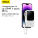 Powerbank Baseus Qpow PRO with cable, USB-C, 2xUSB, 10000mAh, 20W (White)