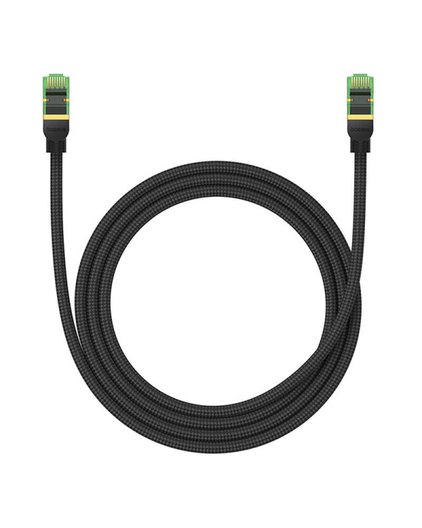Сетевой кабель в оплетке cat.8 Baseus Ethernet RJ45, 40 Гбит|с, 1,5 м (черный)