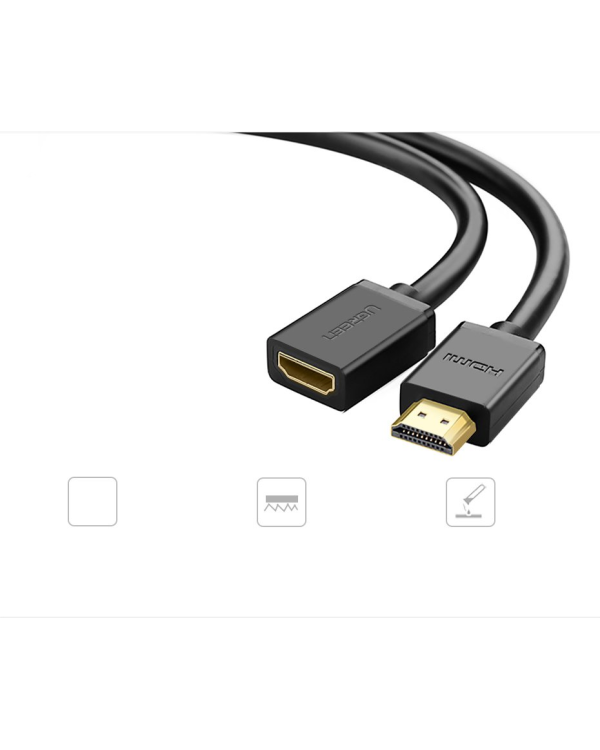 HDMI male to HDMI female cable UGREEN HD107, FullHD, 3D, 2m (black)