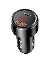 Baseus CCMLC20C-01 Автомобильная зарядка USB-C | USB | 3A | 45W | Quick Charge 4.0 Черная