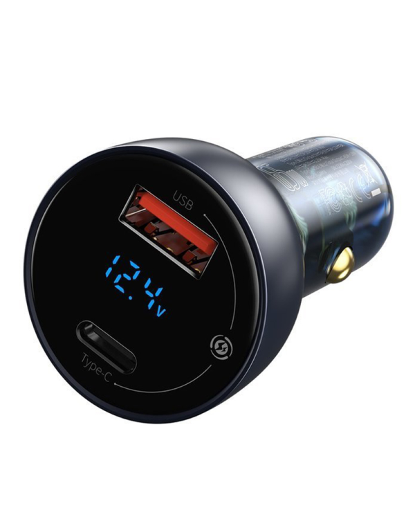 Baseus TZCCKX-0G Автомобильная зарядка USB-C | USB | 3A | 65W | Quick Charge 3.0 + Кабель Черная