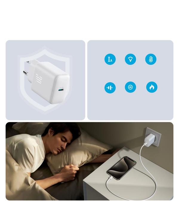 Сетевое зарядное устройство Joyroom JR-TCF24 USB-C PD 30W QC SFC - белый