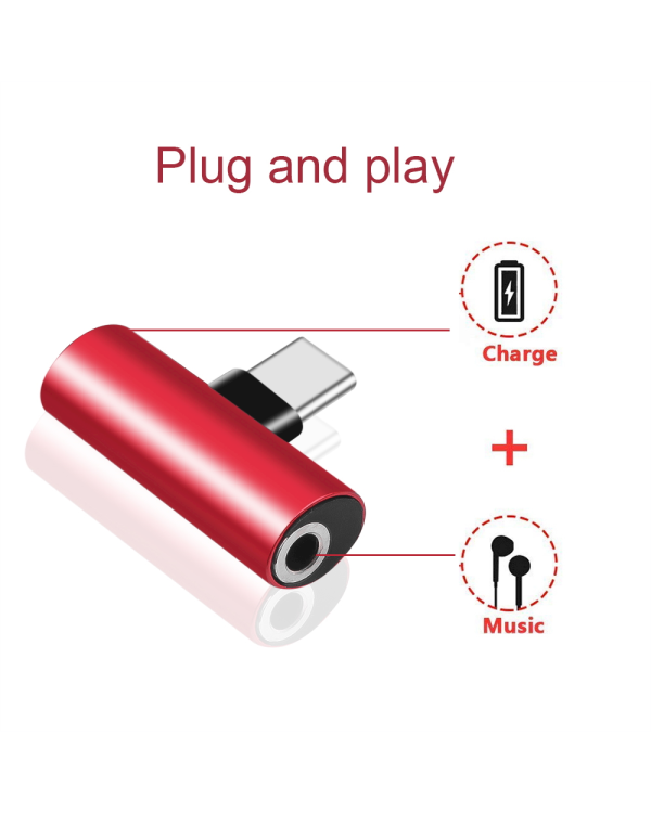 Fusion T-type 3.5 mm на USB-C Аудио Адаптер для Телефонов Черный (OEM)
